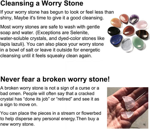 CrystalTears 4 PCS Thumb Worry Stone, Amethyst, Rose Quartz, Lapis Lazuli, Tiger's Eye Healing Crystals