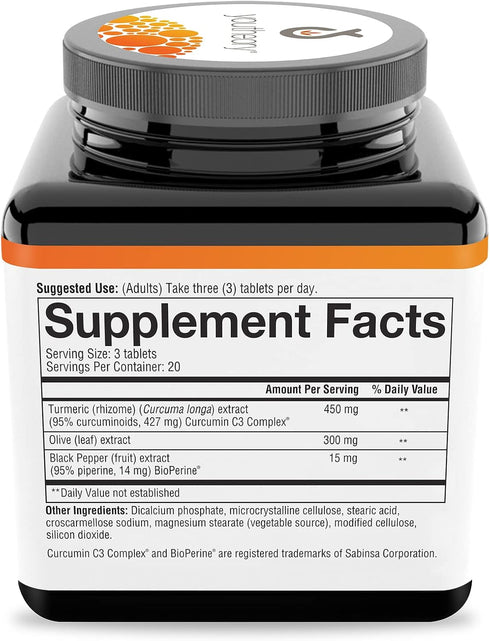 Youtheory Turmeric Curcumin Supplement with Black Pepper BioPerine | 60 Tablets | Antioxidant Properties