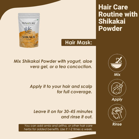 Miniature Shikakai (Acacia Concinna) Powder - Excellent Hair Conditioner & Cleanser for All Hair Types, 227g (8 OZ)