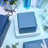 Whaline Dusty Blue Wrapping Paper, 4 Colors Gradient Blue Gift Wrap Paper for Wedding Birthday Baby Shower Supplies