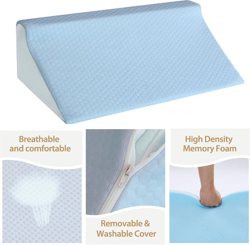Wedge Pillow for Side Sleeping, Memory Foam Back Pillow Positioners for Side Sleeper, Preventing Bedsores, After