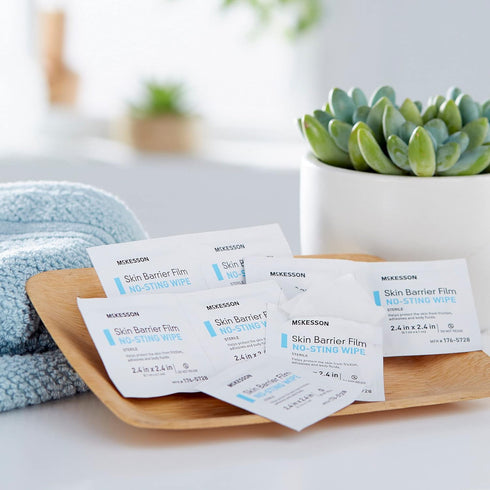 McKesson Skin Barrier Film, Sterile No Sting Body Wipe, Individual Packet, 25 Wipes