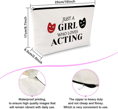 Theatre Lover Gifts Makeup Bag Theatre Drama Gift for Actress Theater Gifts for Women Theatre Acting Gift for Drama Student Retirement Graduation Gift for Drama Teacher Dramatist Cosmetic Travel Bag