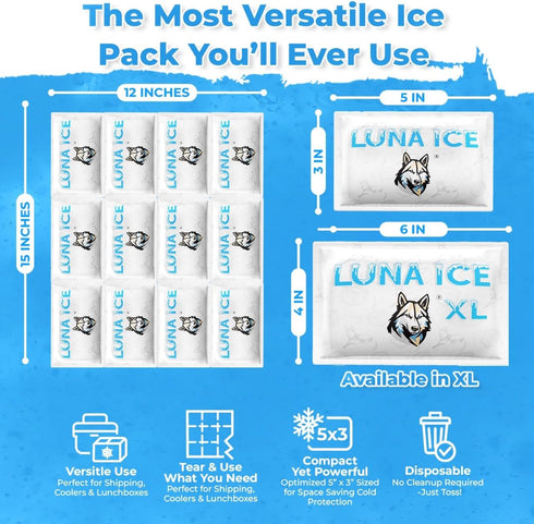 Dry Ice Packs for Shipping, Long Lasting Ice Packs, 24+ Hour Freeze Power, BPA Free, 48 Pack Bulk, 12 lb, Reusable Gel
