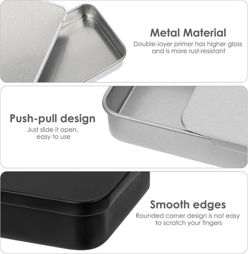 6 Pack Portable Dental Floss Case, Refillable Travel Pick Organizer, Metal Sliding Dispenser for Teeth Cleaning