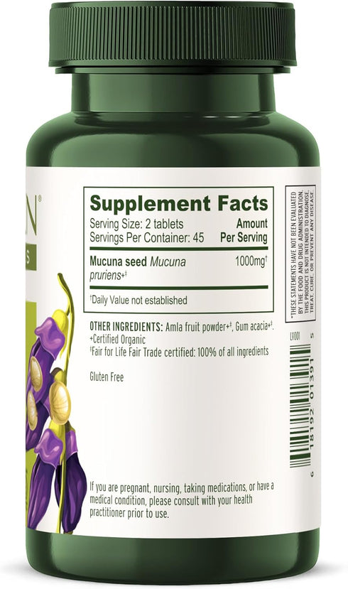 Banyan Botanicals Mucuna Pruriens – Organic Herbal Tablet, Energizing, Supports Healthy Nervous & Reproductive Systems,