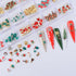Nail Art Decoration Kit, 240Pcs Christmas Nail Charms Rhinestones Mixed Designs for Nails Crafts Accessories