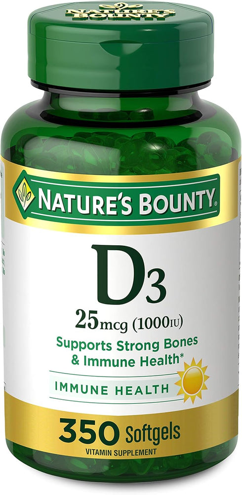Nature's Bounty Vitamin D3 1000 IU Softgels - 350 Count