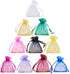 50pc 4x6 inches Gifts Wrap Bags Mixed Color, Organza Sheer Fabric Drawstring Pouches for Baby Shower Favor