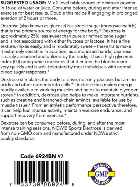 NOW Foods Sports Nutrition Dextrose Powder, 10-Pound, Energy Production*