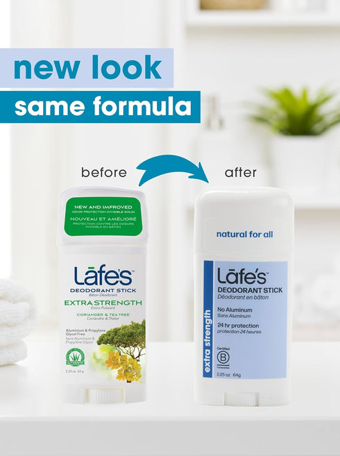 Lafe's Natural Deodorant Stick | 2.25oz Aluminum Free for Women & Men | Paraben & Baking Soda Free, 3-Pack