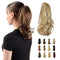 SOFEIYAN 13" Long Curly Ponytail Extension, Clip in Claw Hair Extension, Light Ash Brown & Bleach Blonde