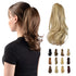 SOFEIYAN 13" Long Curly Ponytail Extension, Clip in Claw Hair Extension, Light Ash Brown & Bleach Blonde