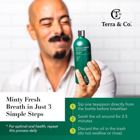 Terra & Co. Gentle Ayurveda Oil Pulling for Teeth and Gums - Vegan Natural Mouthwash, 200ml