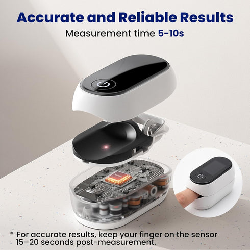 SpO2 Bluetooth Pulse Oximeter Fingertip, Smart Blood Oxygen Saturation Monitor with App for Sports & Aviation, Accurate