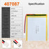 3.7V 2800mAh 407087 Lipo Battery Pack with JST Connector, Rechargeable Lithium Polymer Ion