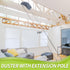 Duster with Extension Pole, 100" Long Feather Duster Kit with 2 Microfiber Heads, Cleaning Supplies for High Ceilings