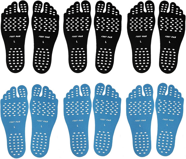 Beach Foot Pads, Barefoot Adhesive Invisible Shoes, Anti-Slip Waterproof Silicone Stick on Foot Pad, 6 Pack