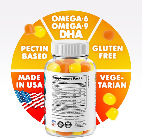 DR. MORITZ Omega 3 Kids Gummies (180 Count), Vegan DHA Gummies for Brain & Heart Health, Gluten-Free