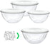 PLASTICPRO Disposable 48 Ounce Round Crystal Clear Plastic Serving Bowls with Lids, Snack or Salad Bowl, Pack of 4