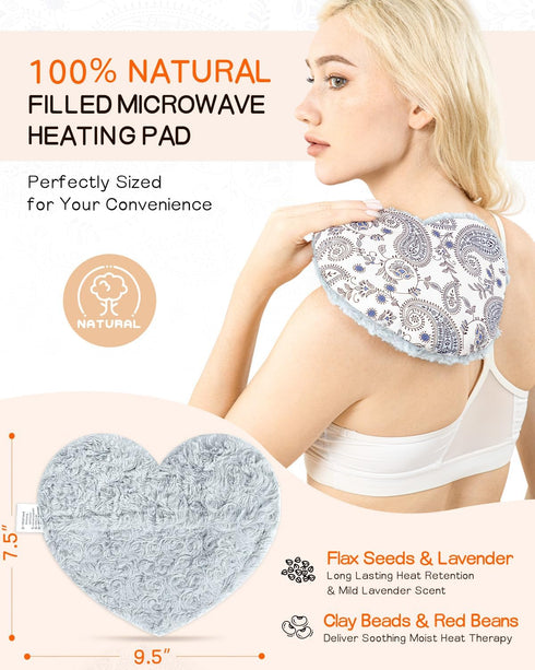 Hihealer Microwave Heating Pad - Microwavable Moist Heat Pad for Cramps, Joints, Neck Pain Relief - Reusable Self-Care