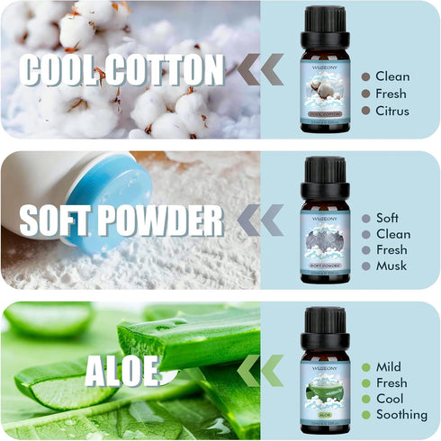 Clean Fragrance Oils Set, Premium Essential Oils for Diffuser, Soap & Candle Making Scents