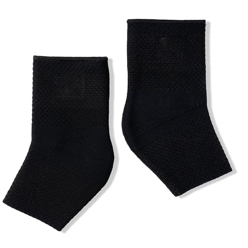 Cannon Sports Ankle Brace Compression Sleeve - Relief Socks for Achilles Tendonitis, Plantar Fasciitis (Pair, Black,