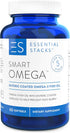 Essential Stacks Smart Omega 3, Burpless Fish Oil, 1400mg EPA DHA Per Serving, Enteric Coated, 60 Capsules