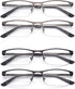 Men's Blue Light Blocking Reading Glasses - Metal Half Frame
