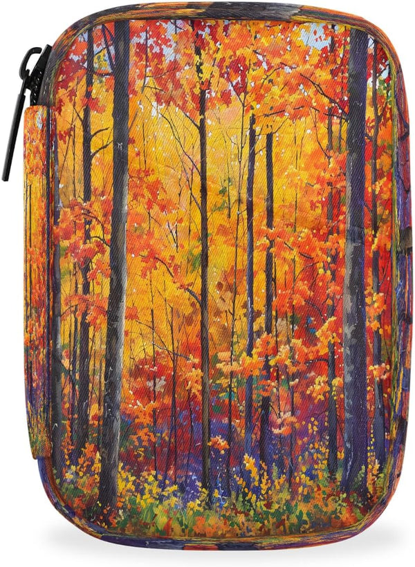 Skerhhux Autumn Forest Color Pill Case Travel Pill Organizer Weekly 7 Day Portable