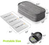 AUVON Canvas Bag Travel Pill Organizer - Large AM/PM Weekly Pill Box with Portable Gray Zipper Bag