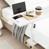 WFXSHparts Bedside Shelf Rotating Foldable Tray:Adjustable Bedside Shelf for Bed, White,Bamboo Bed Side