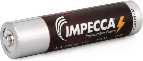 Impecca AAA Batteries High Performance Alkaline, Long Lasting Leak Resistant, LR3, Platinum Series, 16 Pack