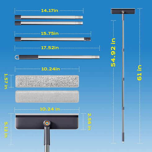 TidyTale 3 Window Squeegee for Home, Window Cleaner Tool with Extension Pole, Squeegee for Window Cleaning