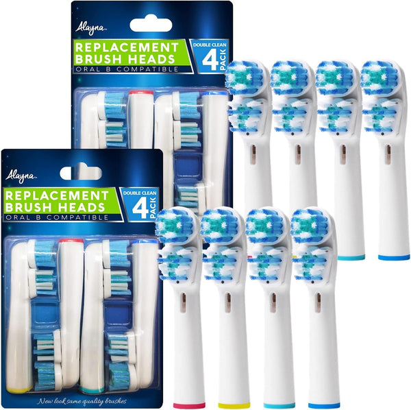 Replacement Brush Heads Compatible with OralB Braun, Pack of 8 Electric Toothbrush Replacement Heads for Adults, Kids