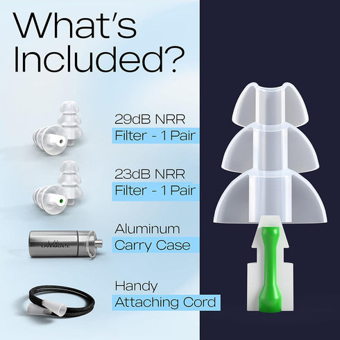 HearSafe Ear Plugs - High Fidelity Earplugs for Musicians, Concerts, DJs, Reusable Noise Protection (Standard Size)