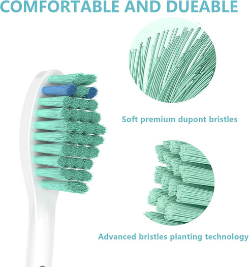 Replacement Toothbrush Heads Compatible with Philips Sonicare E-Series, Multi-Color Rings (6 Packs)