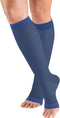 Truform Sheer Compression Stockings, Women's Knee High Length, Open Toe, 15-20 mmHg, 20 Denier, Blue, Medium