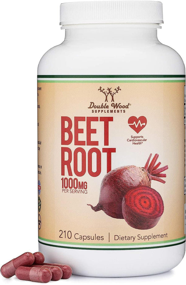 Beet Root Powder Capsules, Organic and Vegan, 210 Count, 1,000mg Per Serving for Overall Health Support