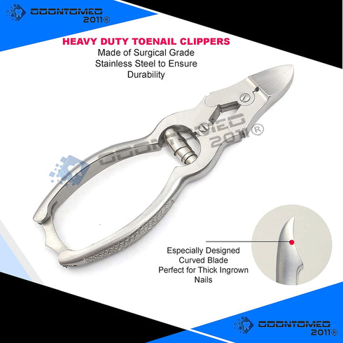 OdontoMed2011 Podiatrist Mycotic Toenail Nippers 6", Professional Double Action Nail Cutter Trimmer