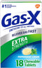 Gas-X Extra Strength Chewable Gas Relief Tablets, Simethicone 125 mg, Peppermint Creme, 18 Count