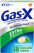 Gas-X Extra Strength Chewable Gas Relief Tablets, Simethicone 125 mg, Peppermint Creme, 18 Count