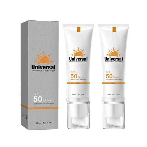 2Pcs Tinted Sunscreen SPF 50 for Face, Universal Moisturizing Protector, Travel Size, No Sticky Skin Care Solution