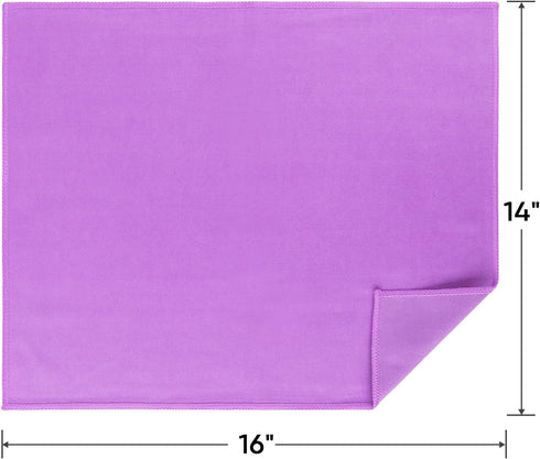 HOMEXCEL Microfiber Cleaning Cloths - 6 PK, Lint-Free, Reusable, Purple, 16x14" for Glass, Windows, Mirrors