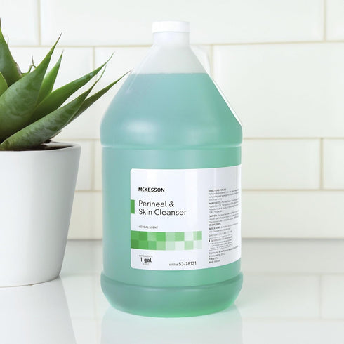 McKesson Perineal Skin Cleanser, Rinse-Free, Herbal Scent, 1 gal, 1 Count
