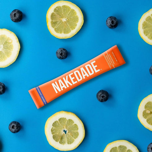 Nakedade Performance Enhancing Sports Drink Powder, Blueberry Lemonade, 16 Sticks, No GMOs