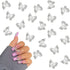 20pcs Silver Butterfly Nail Charms, 3D Metallic Rhinestones for Acrylic Nails, Shiny Crystal Charms for Women