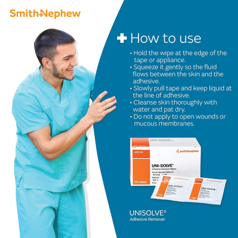 Uni Solve 402300 Adhesive Remover Wipe, 50 Pack