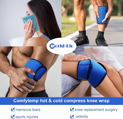 Knee Ice Pack for Injury - Reusable Hot Cold Gel Pack for Swelling and Pain Relief