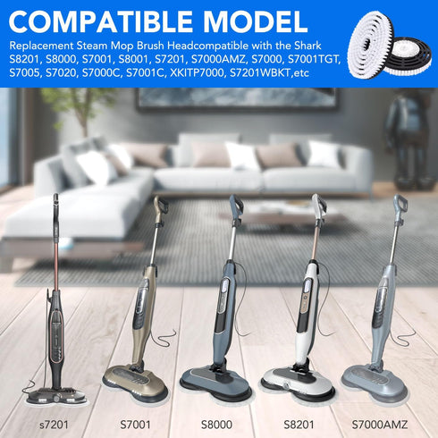 S7000 S7001, S8201, S7201, S7000AMZ, S8001, S7001TGT, S7005, S7020, Upgraded Scrub and Steam Mop Brush Heads for Shark